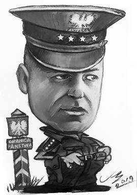 Oficer WOP karykatura żołnierza prezent na zamówienie ze zdjęcia maku-art
